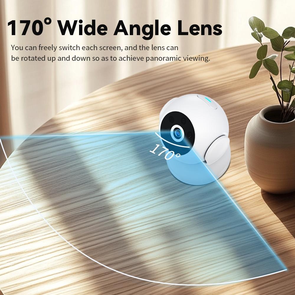 Portable Mini 4K HD Security Camera – Night Vision, White, Compact Home Surveillance