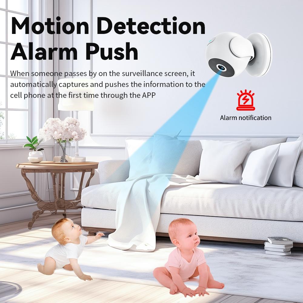 Portable Mini 4K HD Security Camera – Night Vision, White, Compact Home Surveillance