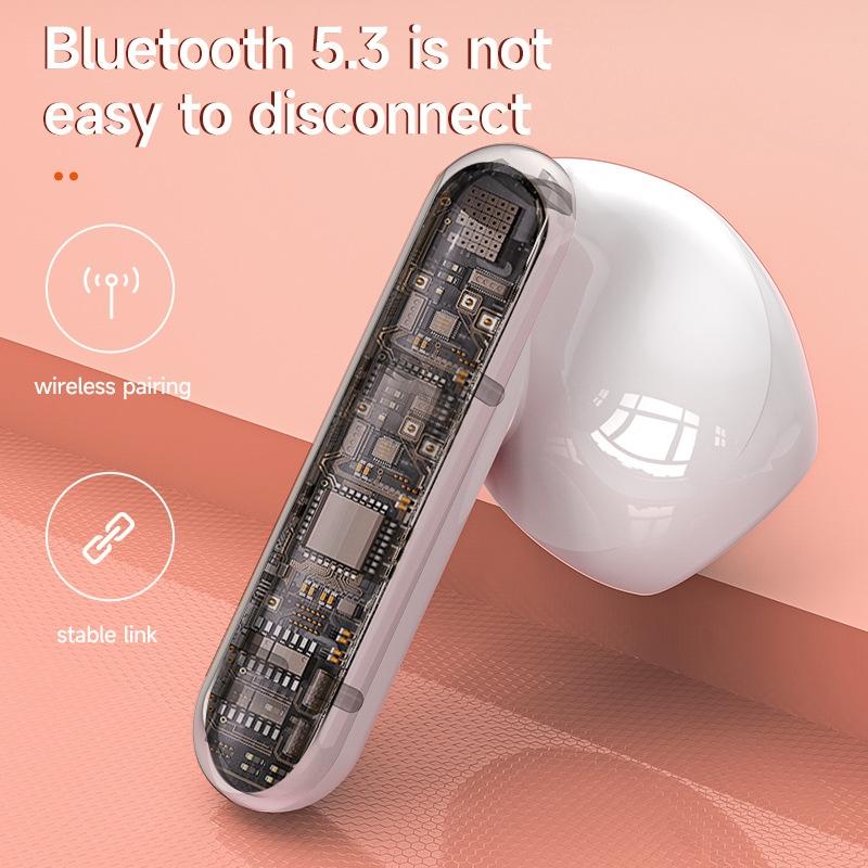 Wireless HiFi Stereo Earphones with Charging Case and Built-in Make-up Mirror – White