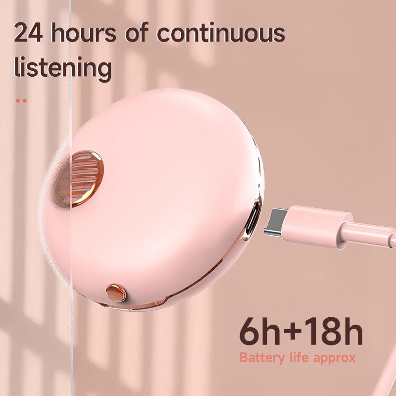 Wireless HiFi Stereo Earphones with Charging Case and Built-in Make-up Mirror – White