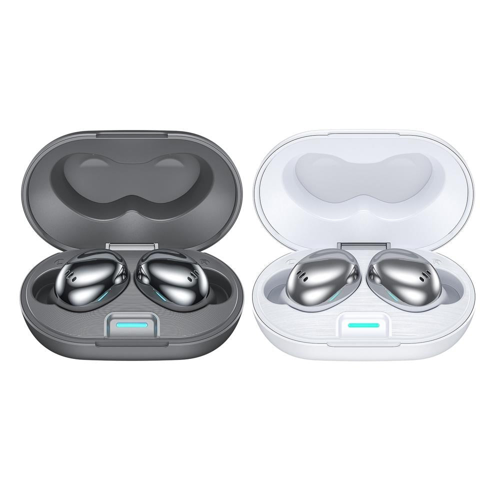 Metal Plating Wireless TWS Earphones – Bluetooth 5.0 with Charging Case – White