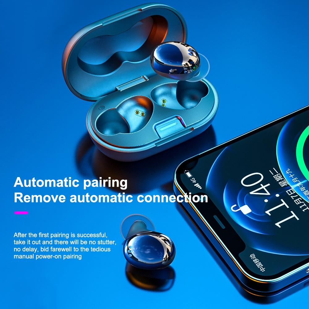 Metal Plating Wireless TWS Earphones – Bluetooth 5.0 with Charging Case – White