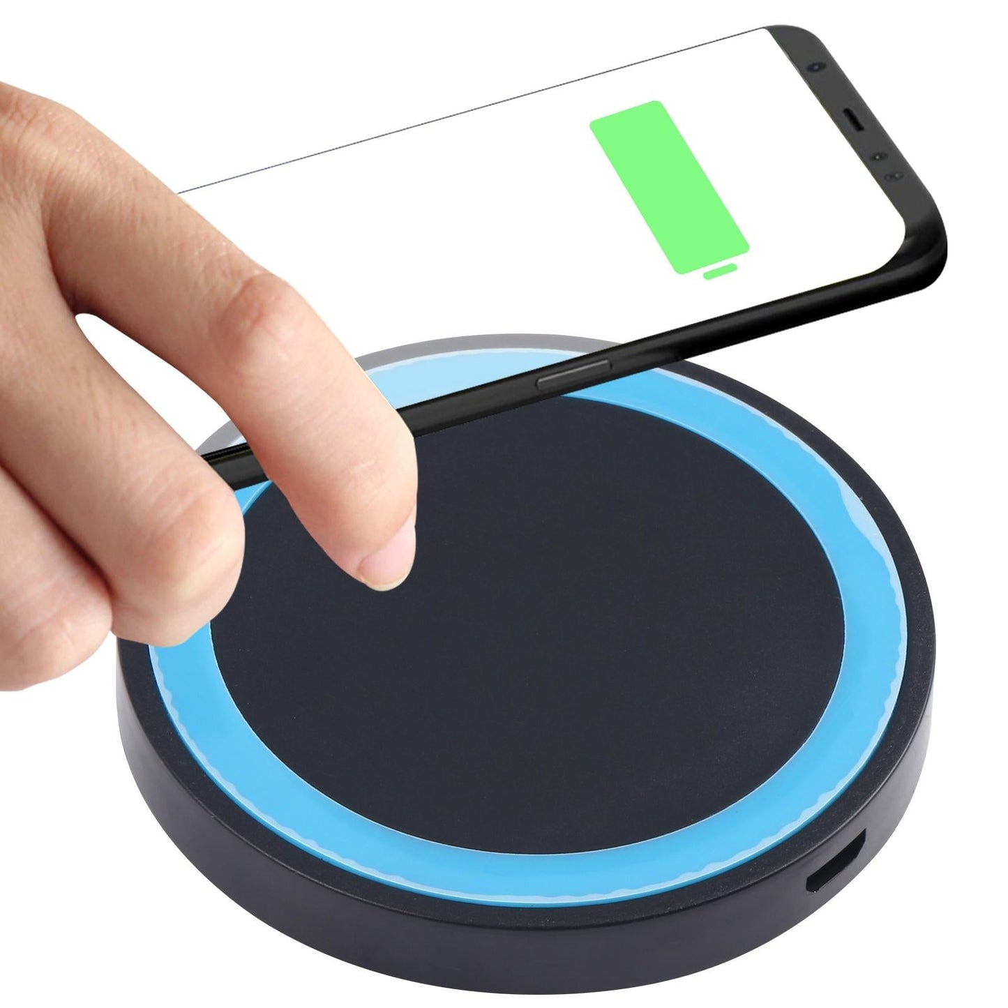 Universal 5W Round Wireless Charger – Fast Charging Pad for Qi-Enabled Devices – White