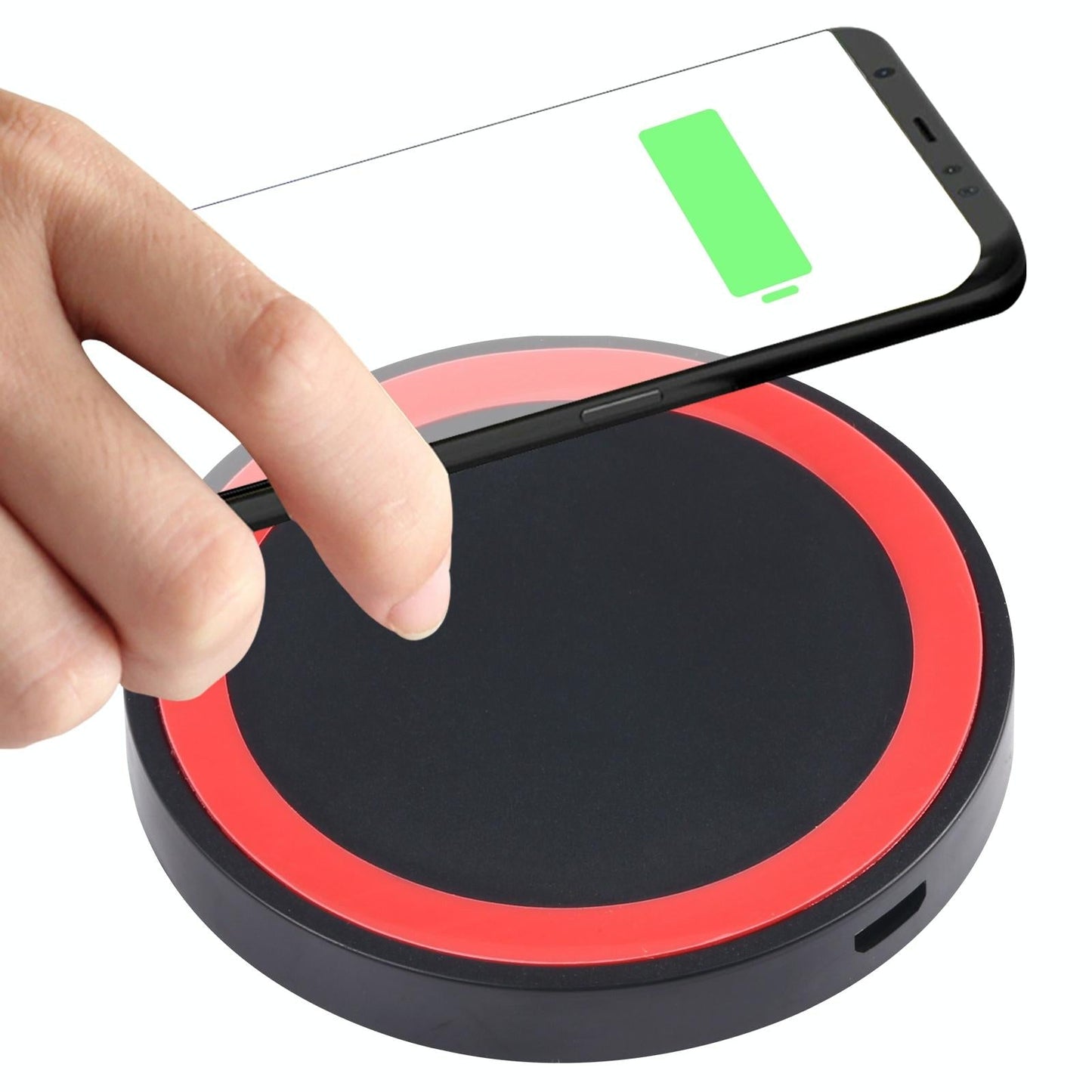 Universal 5W Round Wireless Charger – Fast Charging Pad for Qi-Enabled Devices – White