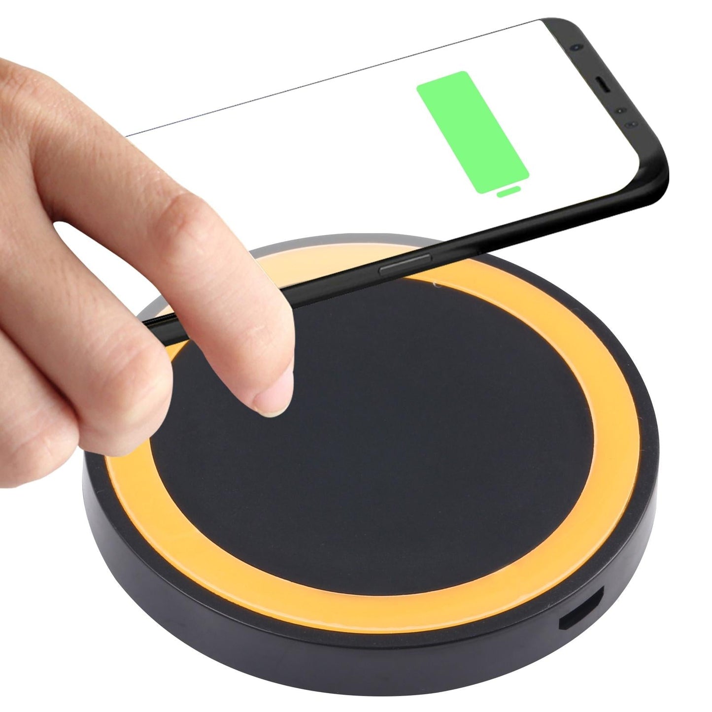Universal 5W Round Wireless Charger – Fast Charging Pad for Qi-Enabled Devices – White