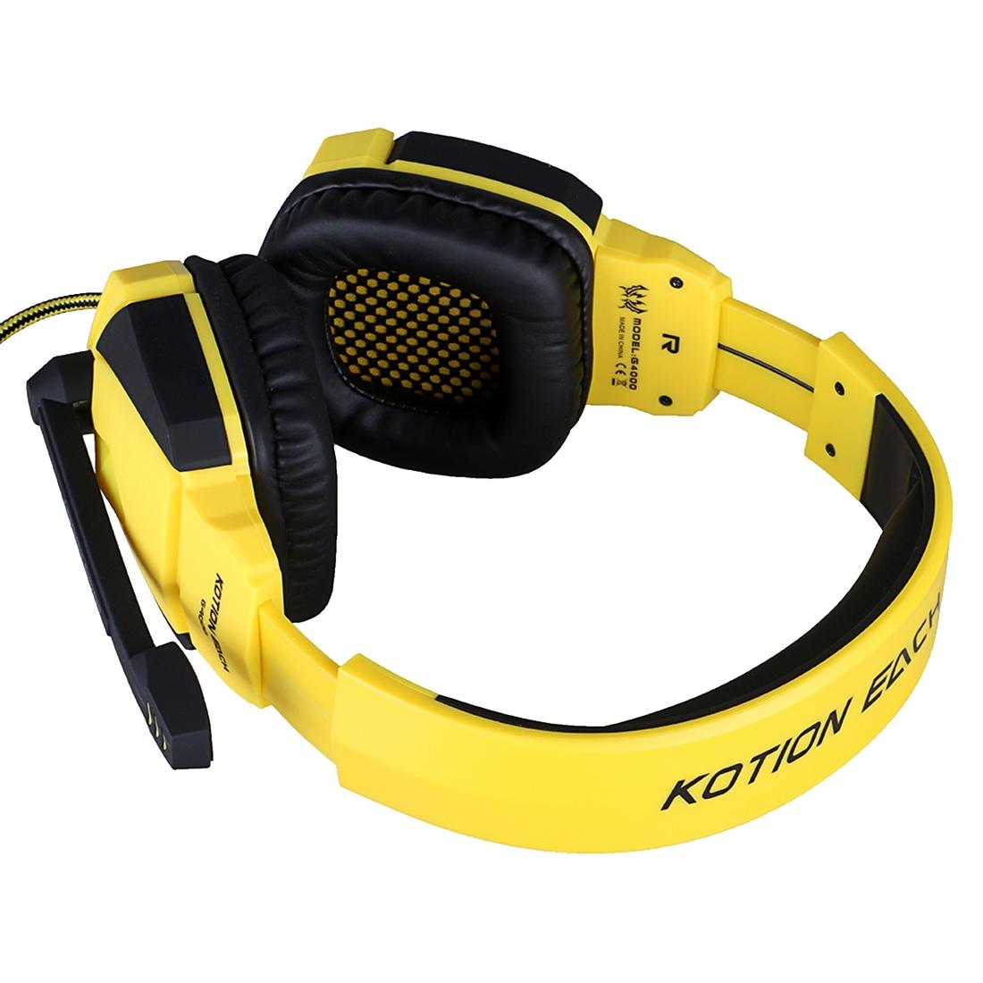 USB Stereo Gaming Headset with Mic & LED – 2.2M Cable, Black/Yellow, Noise Cancelling, Surround Sound