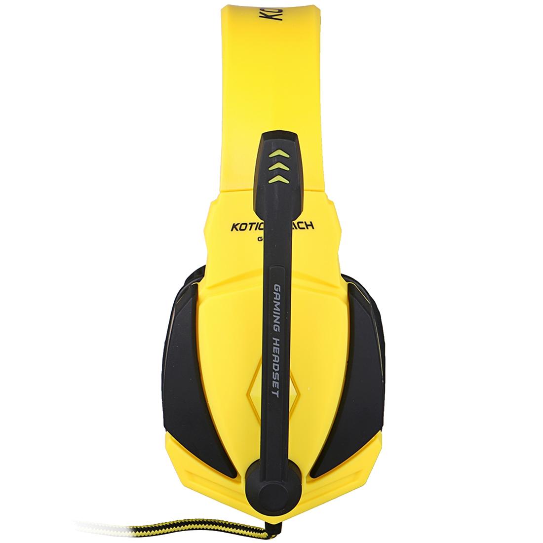 USB Stereo Gaming Headset with Mic & LED – 2.2M Cable, Black/Yellow, Noise Cancelling, Surround Sound