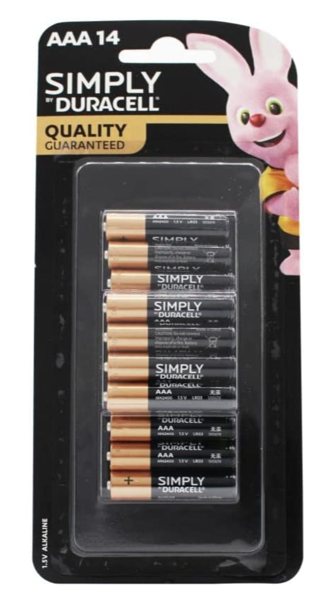 Duracell Simply AAA Alkaline Batteries – 1.5V Long-Lasting Power – Pack of 14