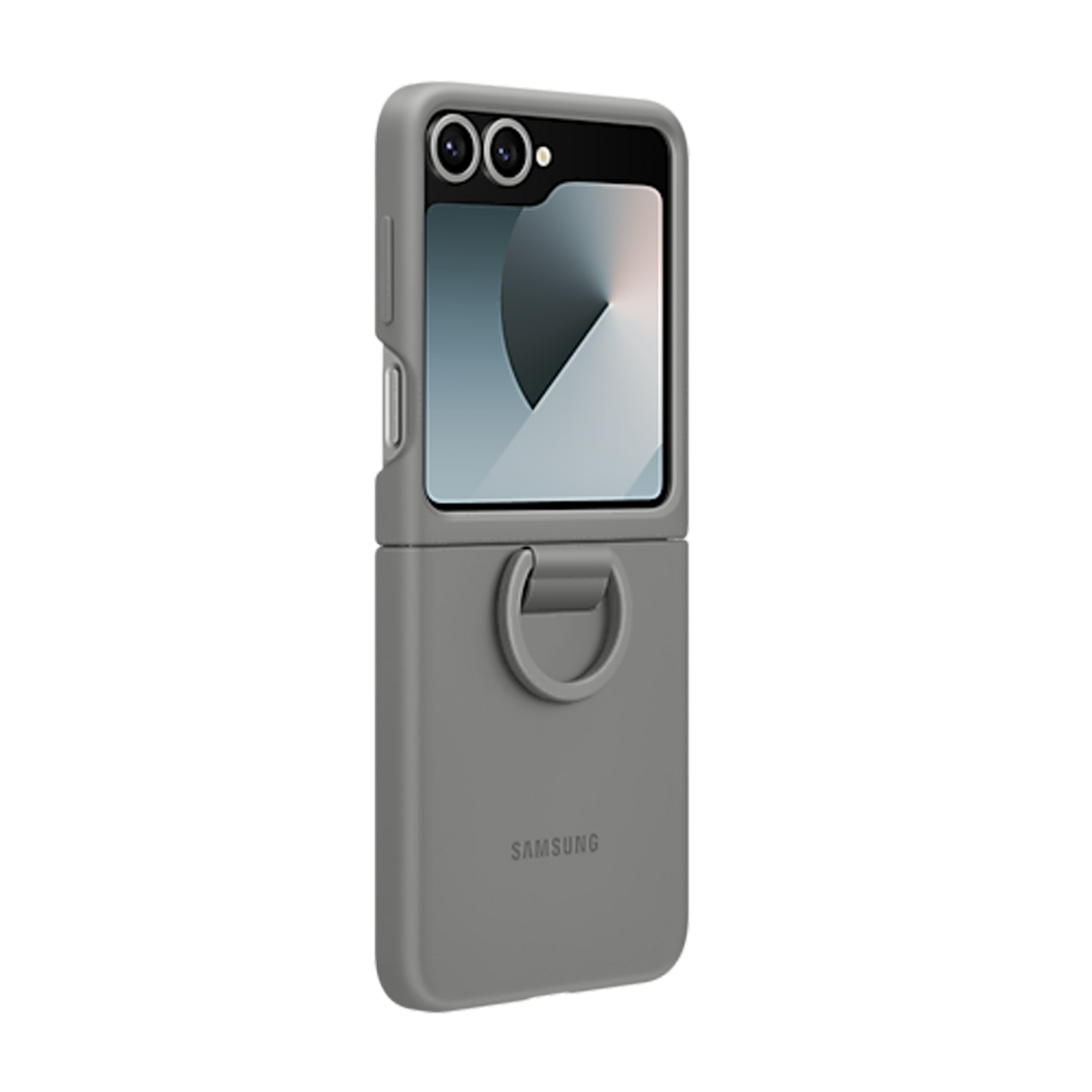 Samsung Silicone Case with Ring for Galaxy Z Flip6 – Shockproof Slim Cover – Grey
