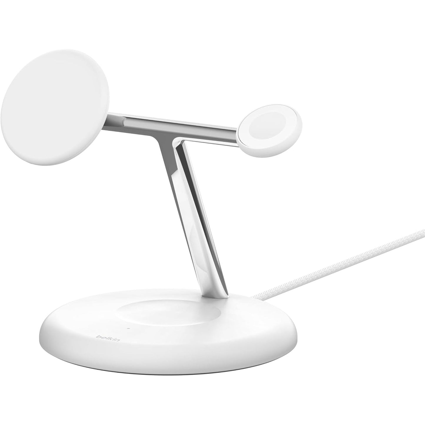 Belkin BoostCharge PRO 3-in-1 Qi2 Wireless Charger Stand – 15W MagSafe Compatible, 2024 Model, White