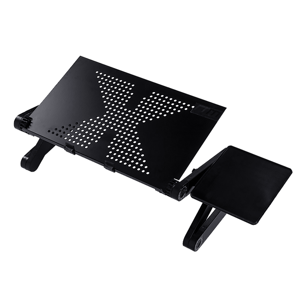Aluminum Alloy Folding Laptop Stand Desk – Adjustable Bed Tray Table with Mouse Pad Support