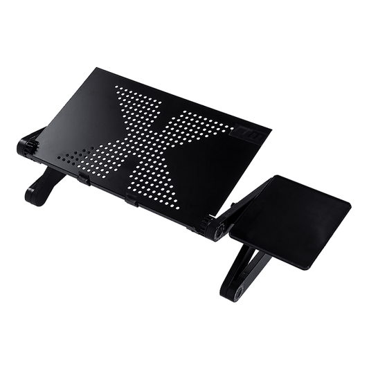 Aluminum Alloy Folding Laptop Stand Desk – Adjustable Bed Tray Table with Mouse Pad Support