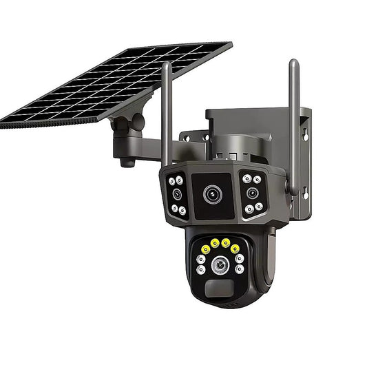 9MP Wireless Solar Security Camera – Outdoor PTZ CCTV with WiFi, Battery Powered, V380 App – Home Surveillance System