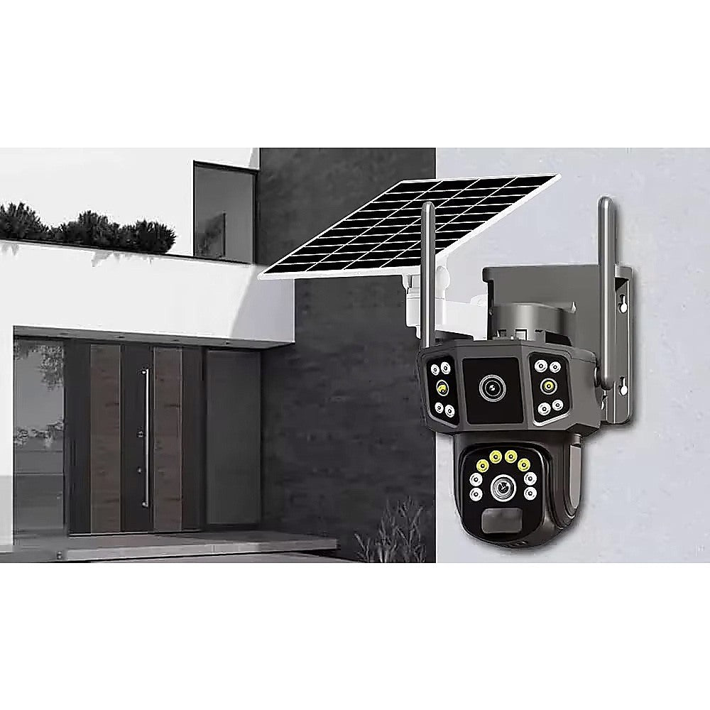9MP Wireless Solar Security Camera – Outdoor PTZ CCTV with WiFi, Battery Powered, V380 App – Home Surveillance System