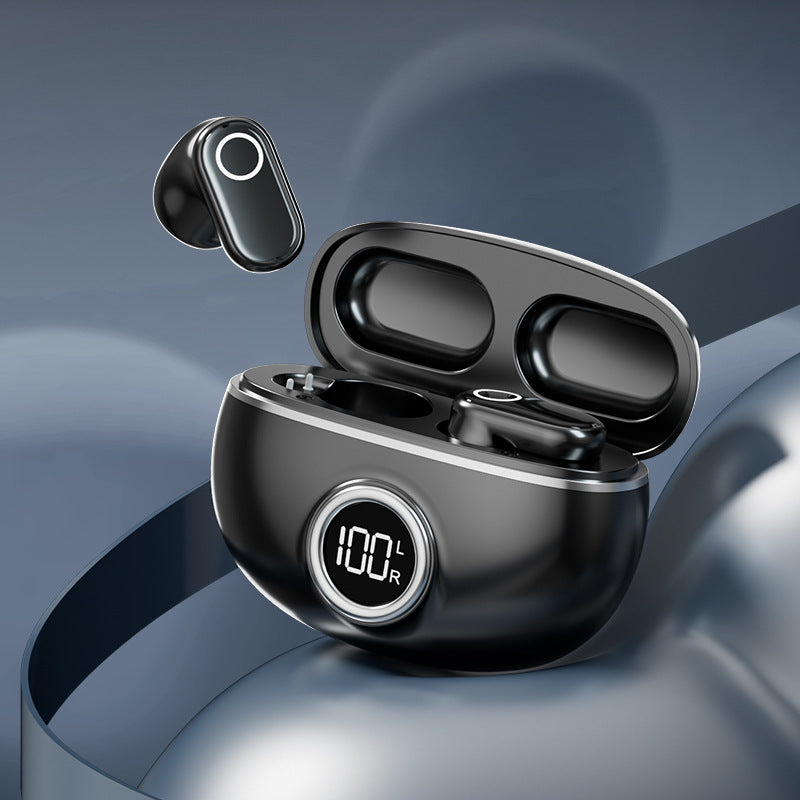 Black M84 Plated In-Ear Bluetooth Earphones – Wireless, Noise-Cancelling, Retro Minimalist Design with Short Handle