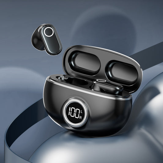 Black M84 Plated In-Ear Bluetooth Earphones – Wireless, Noise-Cancelling, Retro Minimalist Design with Short Handle
