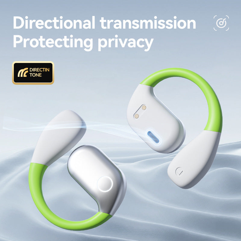 Black M82 Transparent OWS Wireless Bluetooth Earphones – Clear Sound & Comfortable Over-Ear Fit"