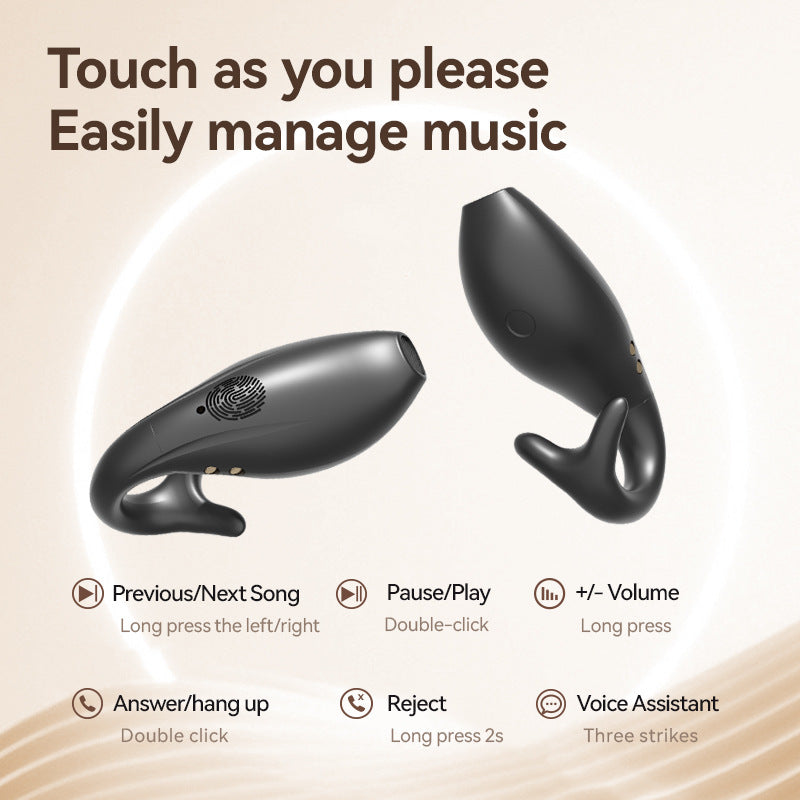 Skin Dolphin M66 Clip-On Bluetooth Earphones – Wireless, 8+ Hour Battery, 15m Range, Durable PC+ABS Build