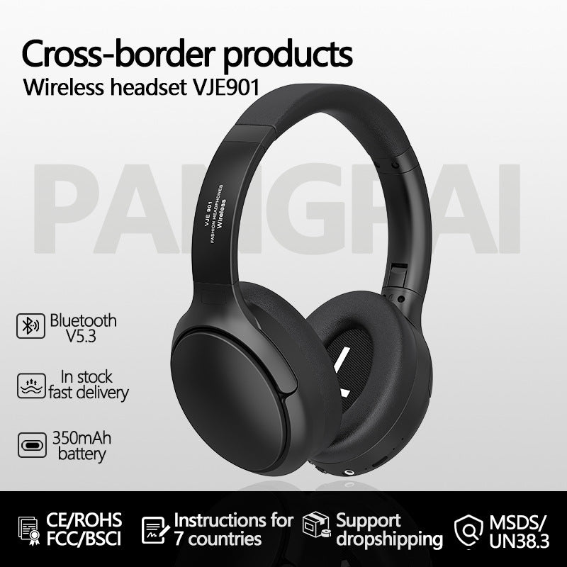 Silver VJE901 Over-Ear Wireless Bluetooth Headphones with Active Noise Cancelling (ANC)