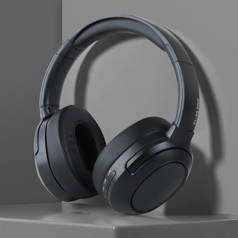 Black TL-29 PRO Over-Ear Bluetooth Headphones – Wireless & Wired, Comfortable & Versatile