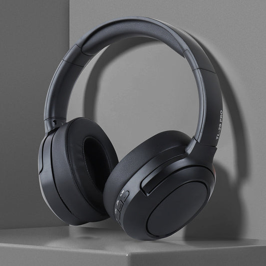 Black TL-29 PRO Over-Ear Bluetooth Headphones – Wireless & Wired, Comfortable & Versatile