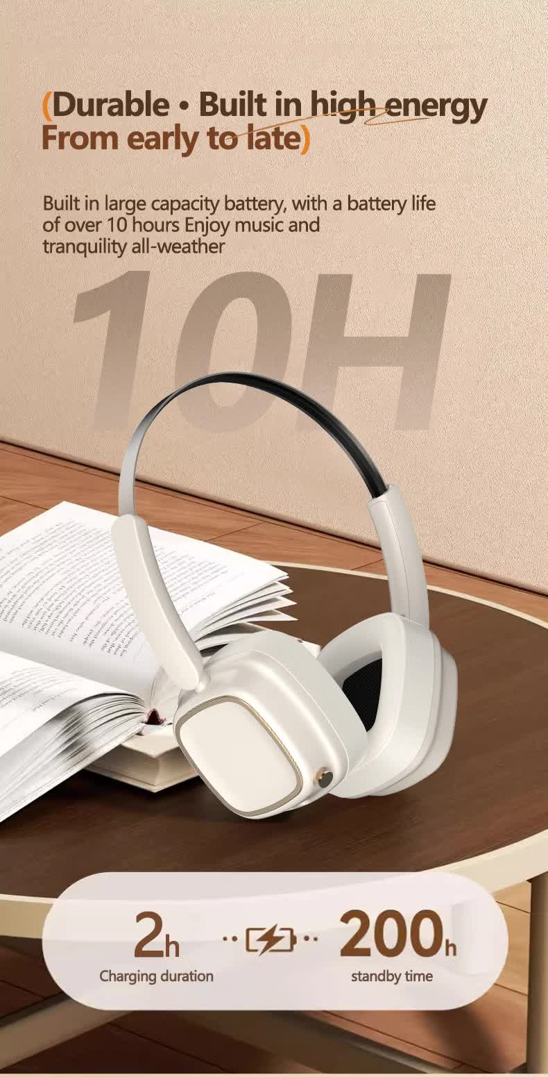 Silver Compact Retro Wireless Bluetooth Headphones – Deep Bass & Immersive Sound