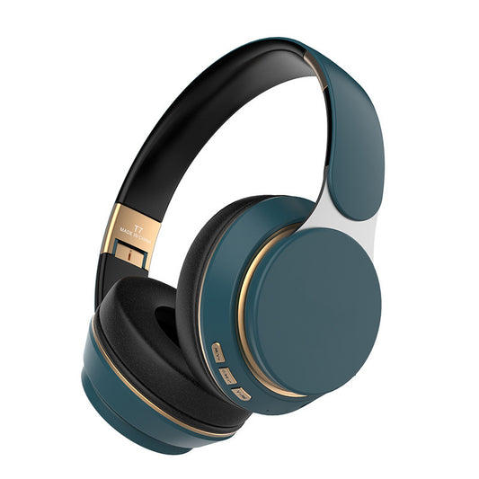 Dark Green Wireless Bluetooth Headphones – Noise Reduction, Heavy Bass, Long Battery Life, TF Card Support