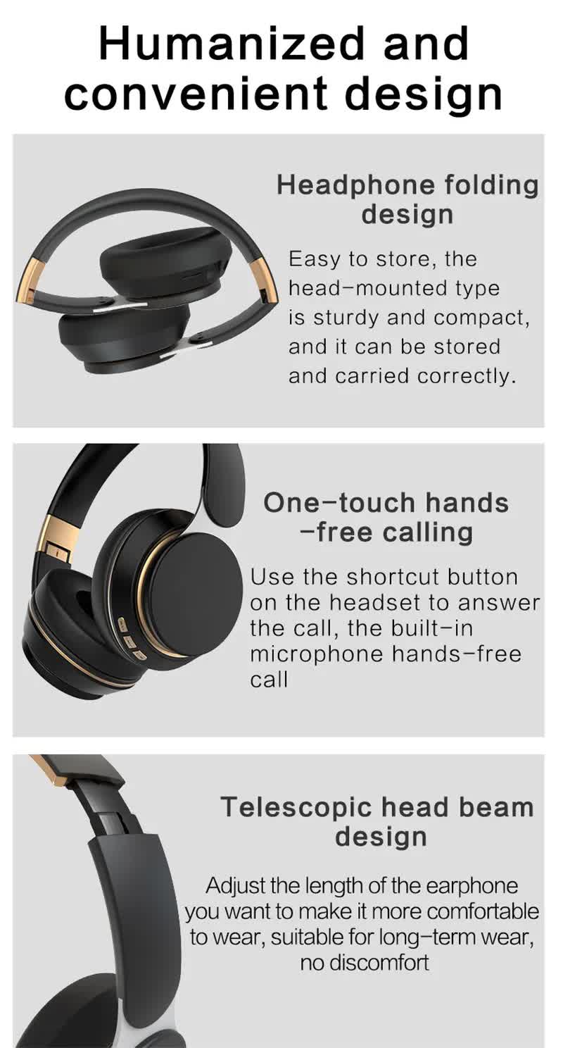 Dark Green Wireless Bluetooth Headphones – Noise Reduction, Heavy Bass, Long Battery Life, TF Card Support