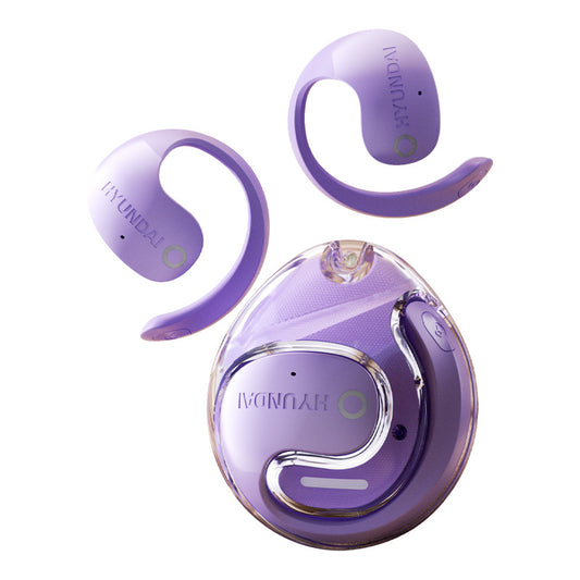 Bone Conduction Wireless Earbuds – 360° Open-Ear Design, Hi-Fi Sound & Fitness Tracking – Purple