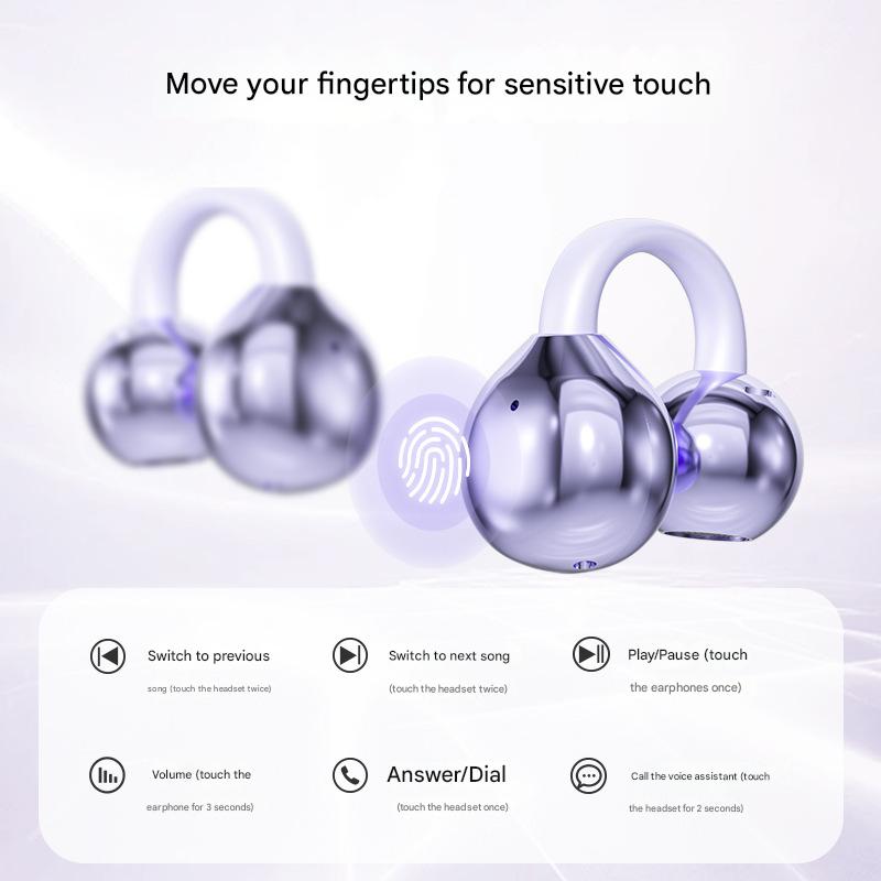 Stylish TWS Wireless Earbuds – Real-Time AI Translation, Immersive Sound & Touch Controls – Gray