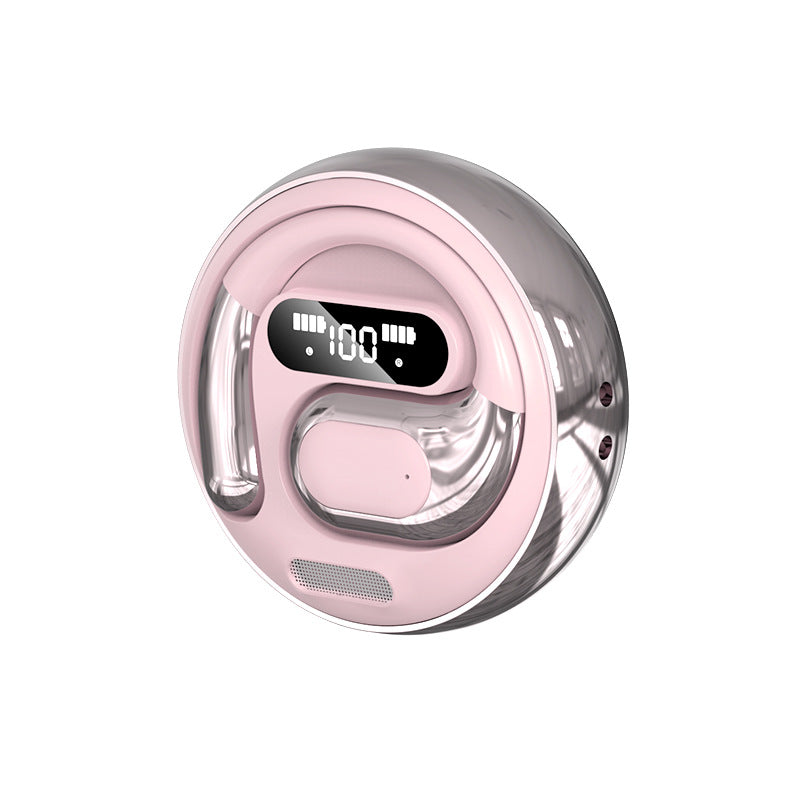 Open-Ear Conduction TWS Earbuds – Bluetooth 5.5, HiFi Sound, LED Display – Pink