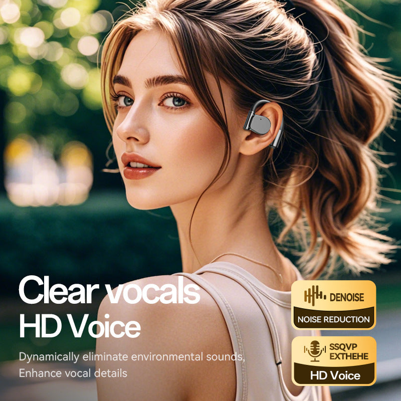 Open-Ear TWS Wireless Earbuds – Hi-Fi Sound, Dolby Surround, LED Display Charging Case – White