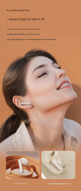 Retro Camera Style TWS Earbuds – Bluetooth 5.4, ENC Noise Cancellation, Low Latency Gaming – Orange