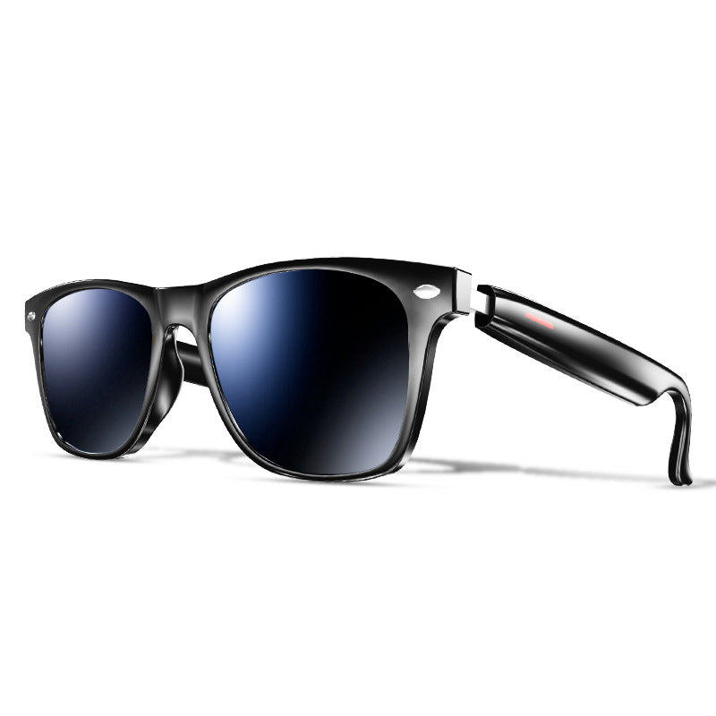 Black Smart Audio Glasses with Bluetooth 5.0 – Full Frame Sunglasses, Open-Ear Sound, Anti-Blue Light Lenses, IP65 Water Resistant