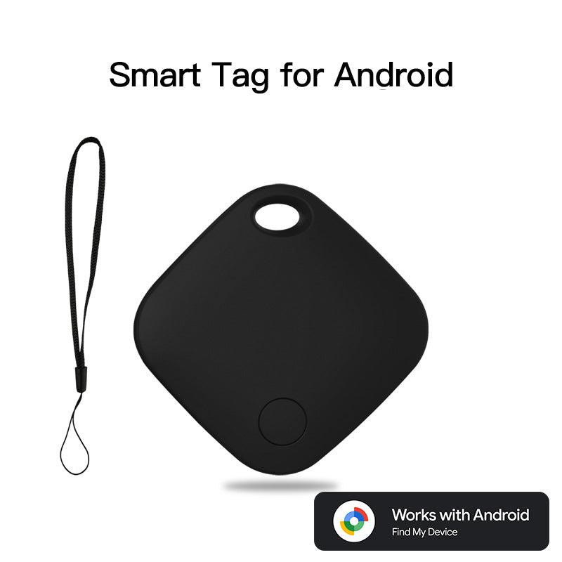 Black Smart Item Locator Tag for Android – Google Find My Device Compatible, Anti-Lost Bluetooth Tracker