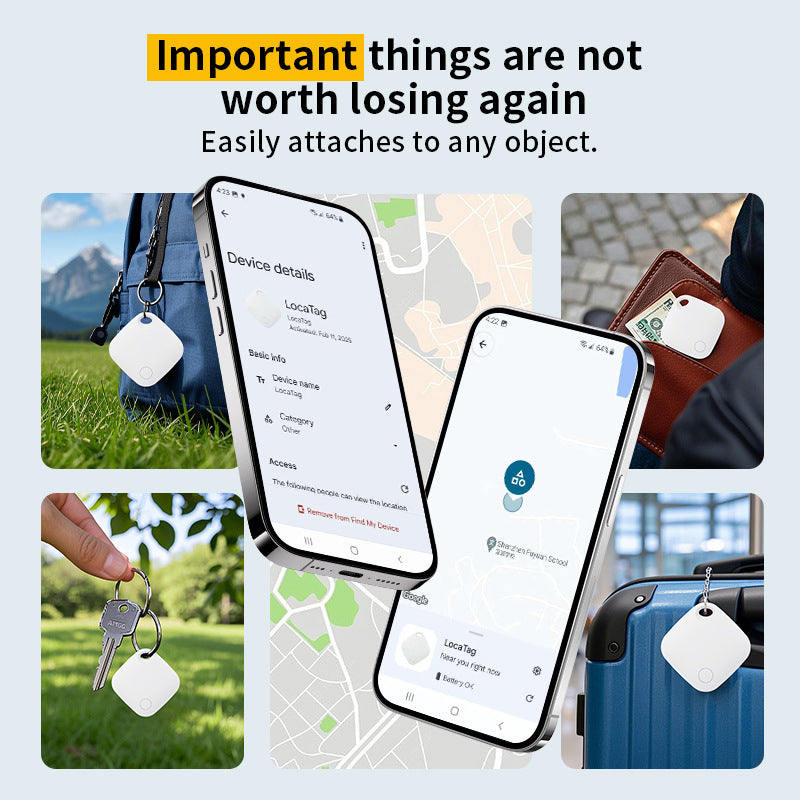 Black Smart Item Locator Tag for Android – Google Find My Device Compatible, Anti-Lost Bluetooth Tracker