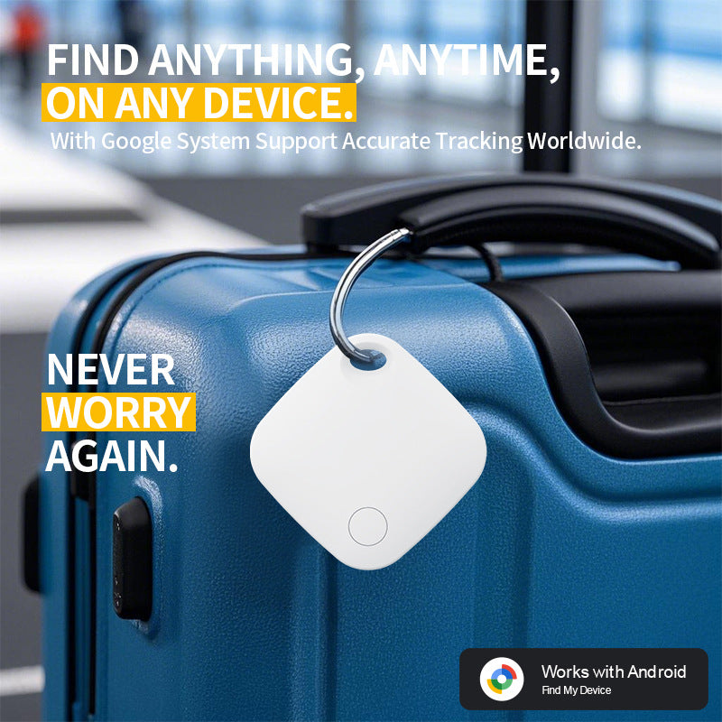 Black Smart Item Locator Tag for Android – Google Find My Device Compatible, Anti-Lost Bluetooth Tracker