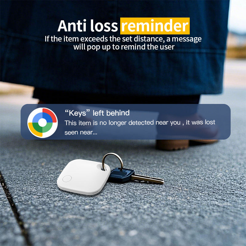 Black Smart Item Locator Tag for Android – Google Find My Device Compatible, Anti-Lost Bluetooth Tracker