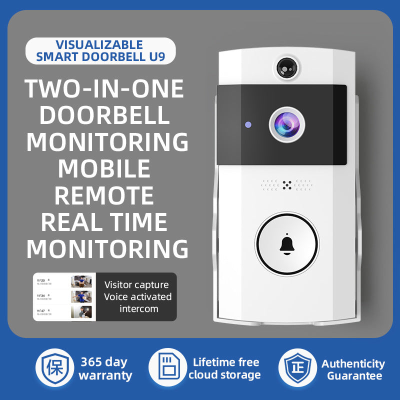 U9 Visual Doorbell – HD Wireless Video Doorbell with Long-Lasting Battery & Mobile App Alerts