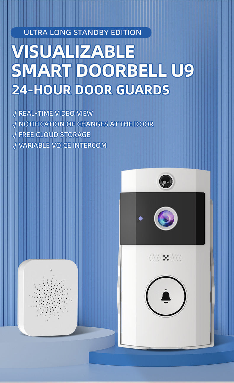 U9 Visual Doorbell – HD Wireless Video Doorbell with Long-Lasting Battery & Mobile App Alerts