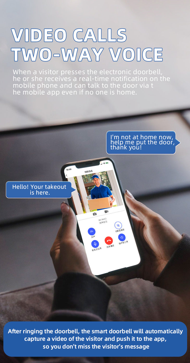 U9 Visual Doorbell – HD Wireless Video Doorbell with Long-Lasting Battery & Mobile App Alerts