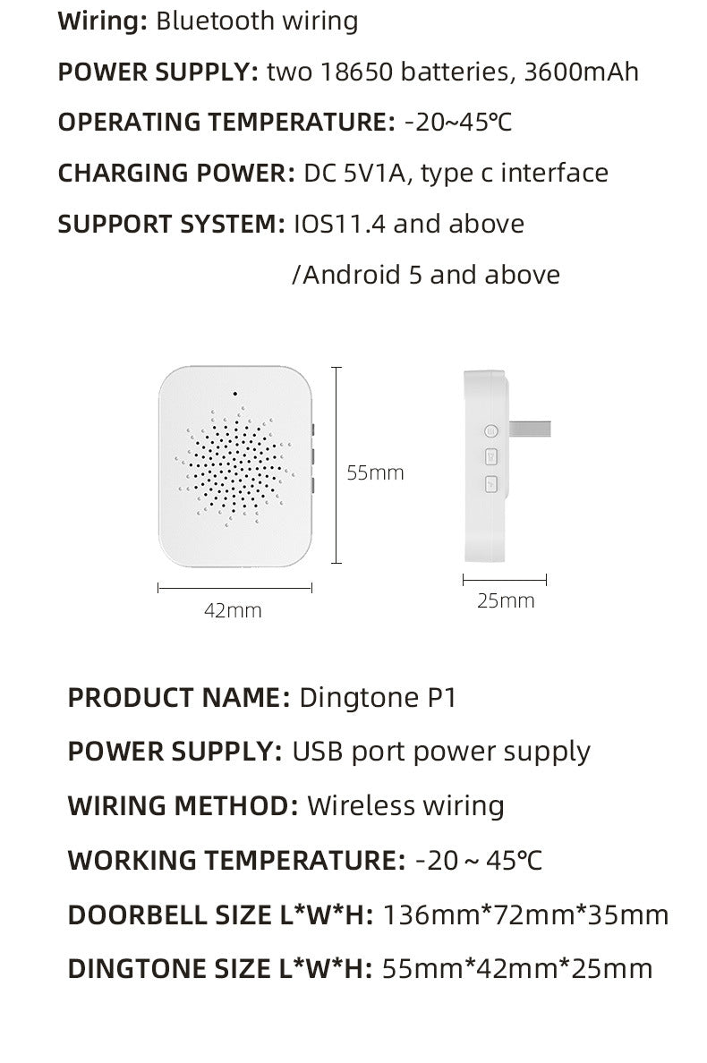 U9 Visual Doorbell – HD Wireless Video Doorbell with Long-Lasting Battery & Mobile App Alerts