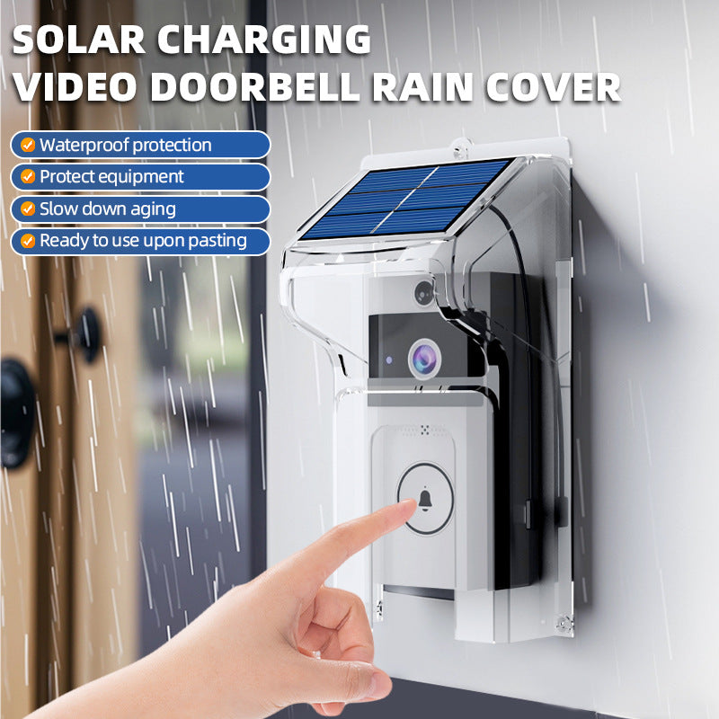 Transparent Rain Cover + HD Wireless Video Doorbell Combo – Long-Lasting Battery, Weatherproof Security