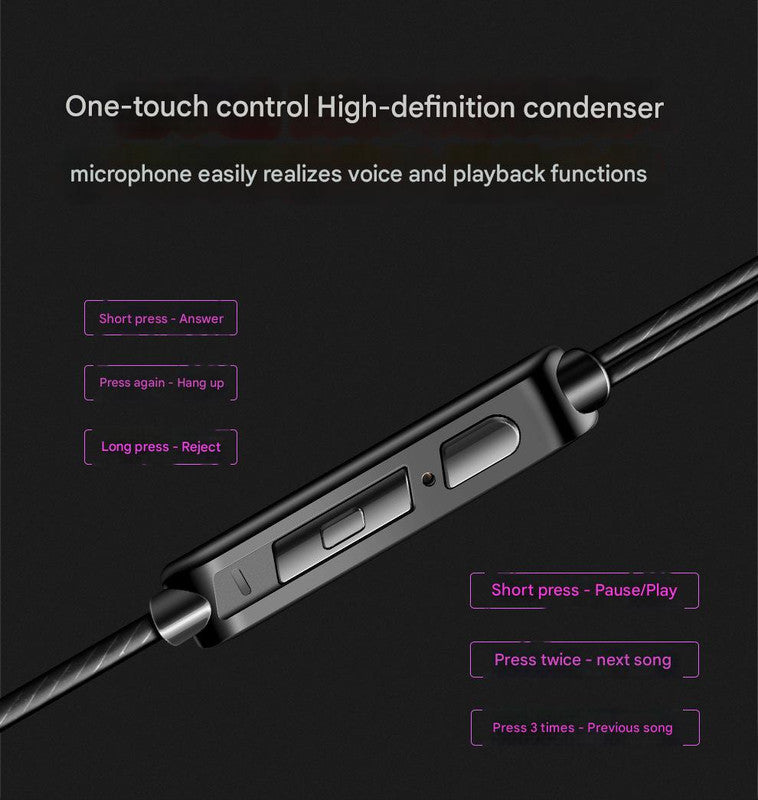 Hi-Res Audio In-Ear Monitor Earphones with Mic – Ergonomic Design, Dynamic Driver, 3.5mm Jack – Blue