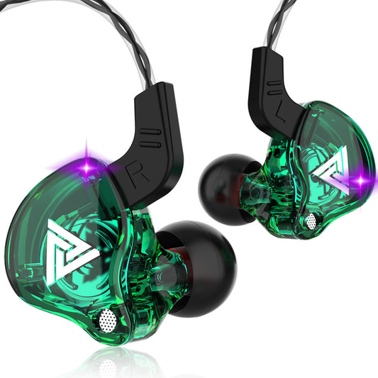 Green Hi-Res Audio In-Ear Monitor Earphones – Ergonomic Design, Dynamic Driver, with Mic & 3.5mm Jack