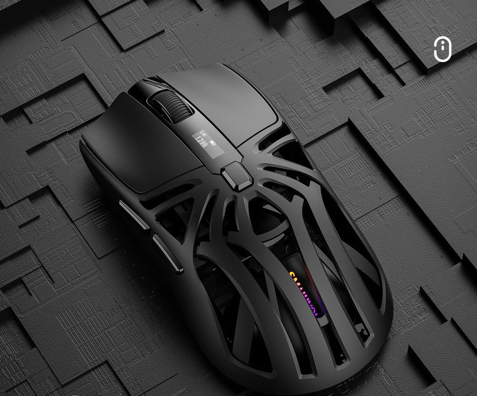 Tri-Mode Wireless Gaming Mouse – 1KHz Polling Rate, 10000 DPI, LED Digital Display, Lightweight 73g – Black