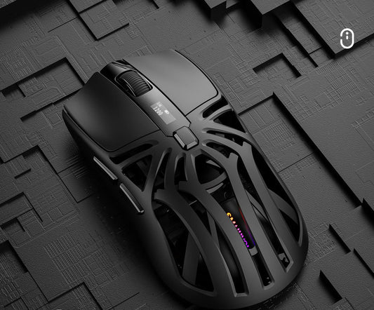 Tri-Mode Wireless Gaming Mouse – 1KHz Polling Rate, 10000 DPI, LED Digital Display, Lightweight 73g – Black