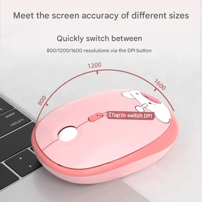 Hello Bear” Wireless Keyboard and Mouse Combo – 2.4G Connection, Retro Round Keycaps – Milk Tea Color