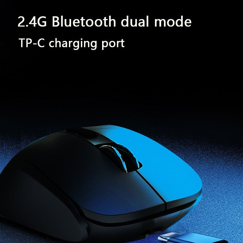 Ergonomic Vertical Wireless Mouse – Dual Mode (2.4G + Bluetooth), RGB Lighting, Rechargeable 500mAh – Gray