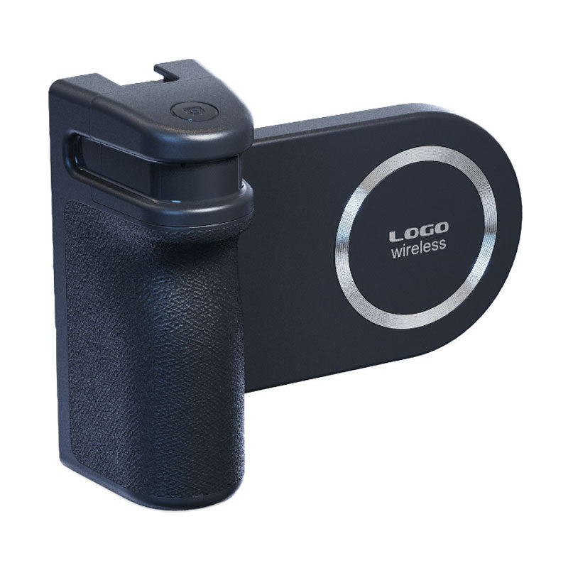 MagSafe-Compatible Camera Grip & Phone Stand – Detachable Bluetooth Remote, Tripod Mount – Black